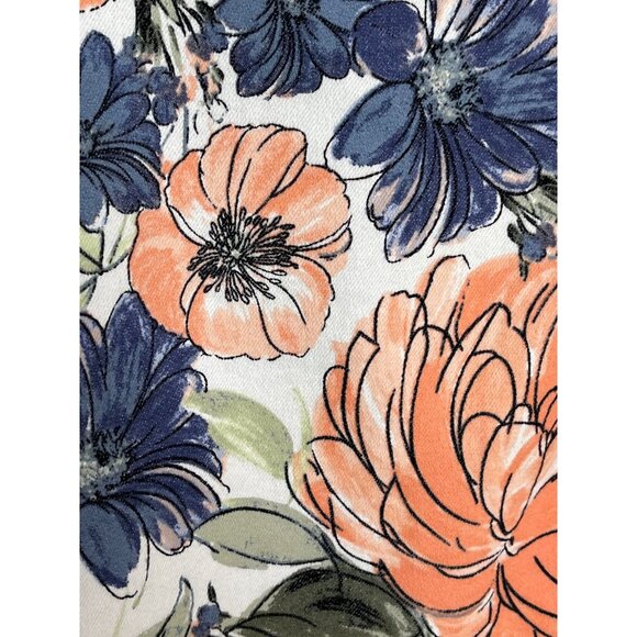 Ruby Rd Floral Cropped Stretch Jeans Women’s 12 Capris Boho Casual - Picture 7 of 12